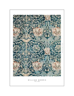 Hot Søstrene Grene Schweiz Poster Blue Flowers 50 X 70 Milky Blue