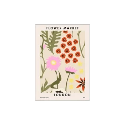 Clearance Søstrene Grene Schweiz Poster Flower Market London 50 X 70 Tomato Red