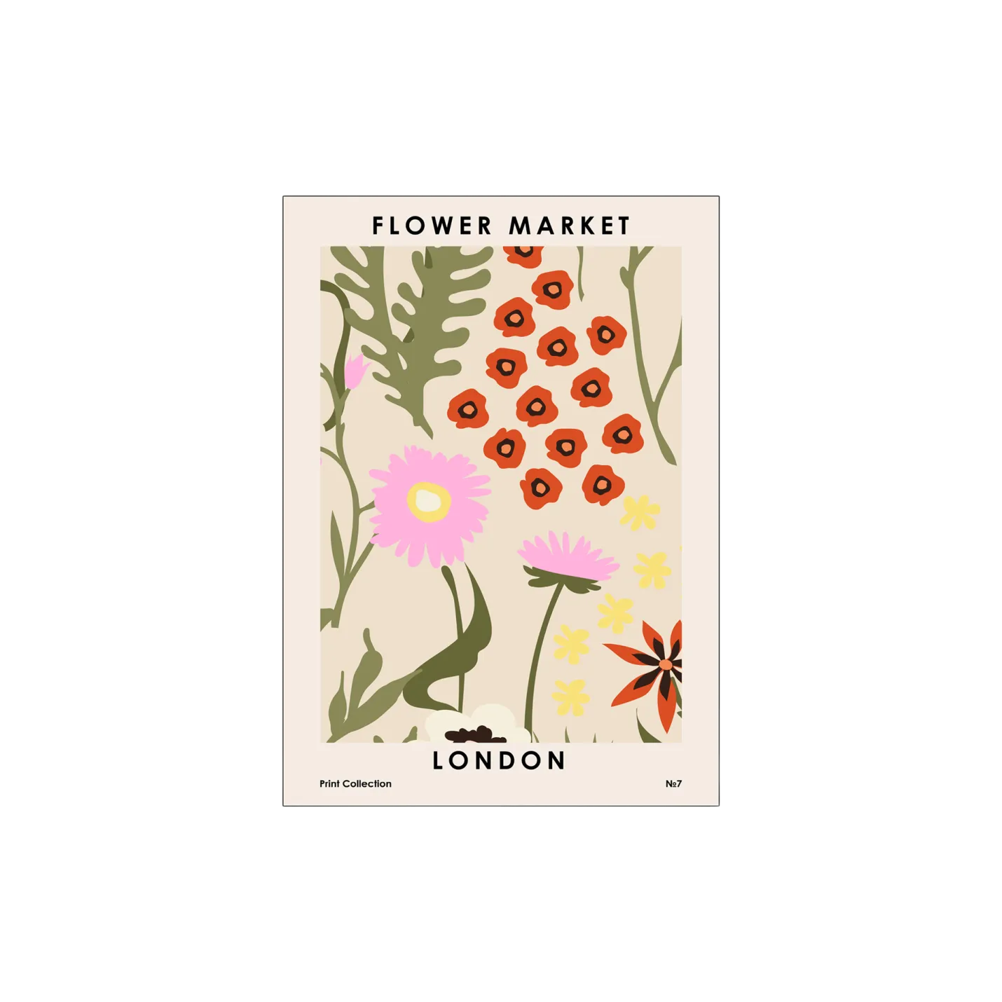 Clearance Søstrene Grene Schweiz Poster Flower Market London 50 X 70 Tomato Red