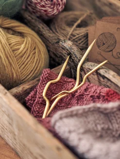 Clearance Søstrene Grene Schweiz Stricknadeln Für Zopfmuster Gold