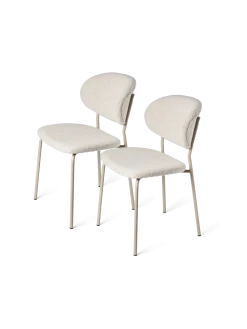 Online Søstrene Grene Schweiz Stuhl Mit Bouclé-Stoff 2er-Pack Off White