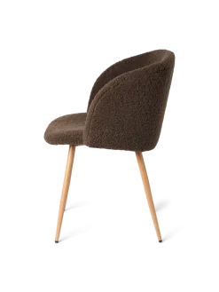 New Søstrene Grene Schweiz Stuhl Mit Teddystoff-Bezug Dark Brown
