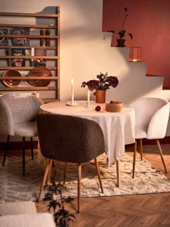 New Søstrene Grene Schweiz Stuhl Mit Teddystoff-Bezug Dark Brown